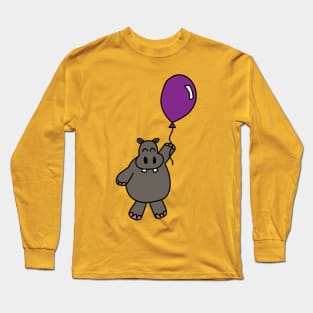 Hippo with Balloon Long Sleeve T-Shirt